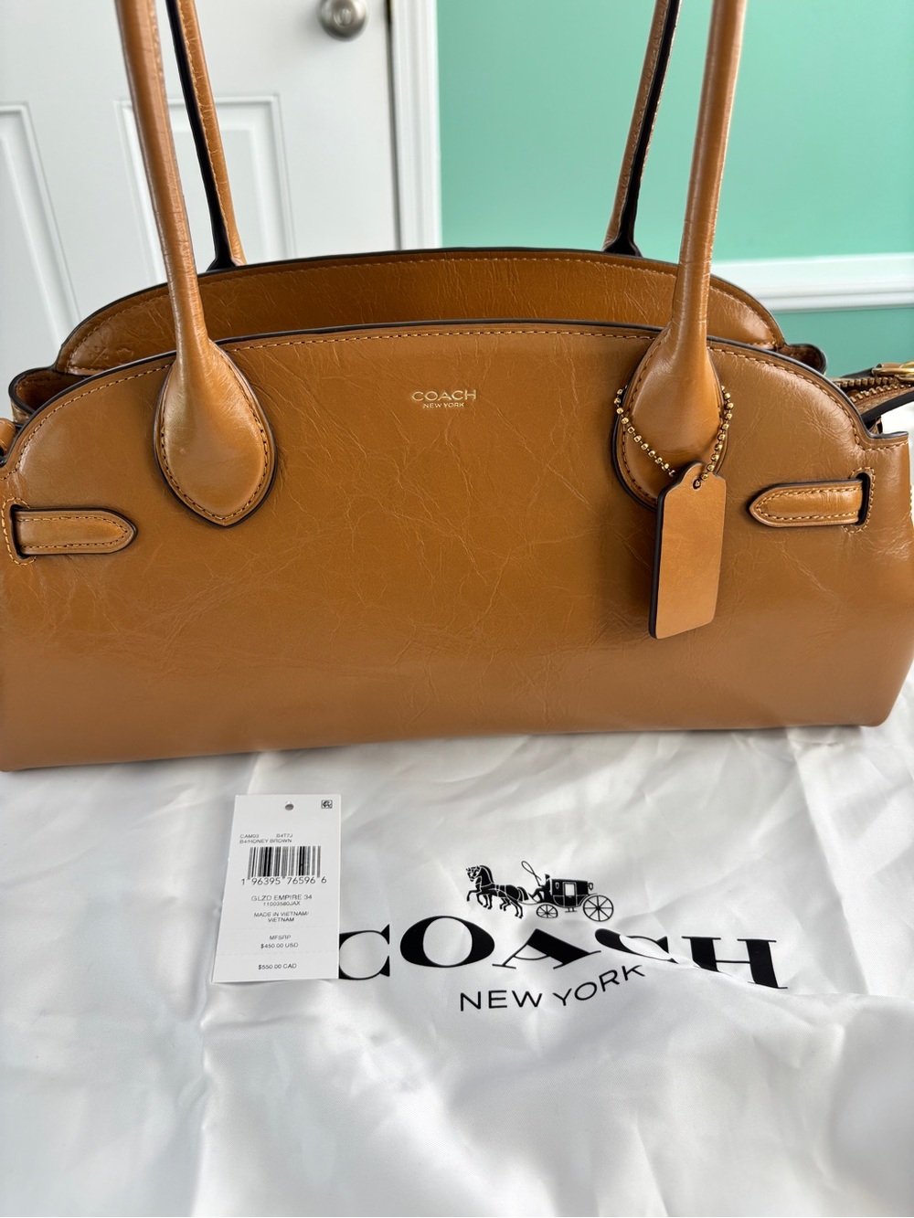 Coach Empire Carryall Bag 34 in honey brown glaze CAM03